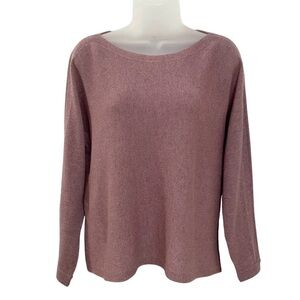 Eileen Fisher 100% Cashmere Bateau Neck Sweater in Mauve